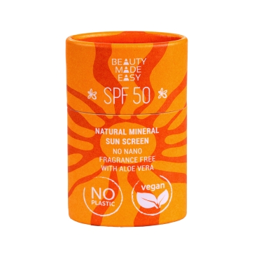 Stick solid protectie solara minerala SPF 50, aloe vera, pentru fata si corp, Beauty Made Easy, 30 g